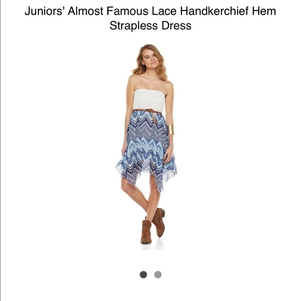Almost famous juniors lace strapless‎ belted dress